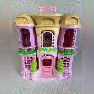 Vintage Toy Fisher Price Sweet Streets Mansion Townhouse Doll House Pink 2001